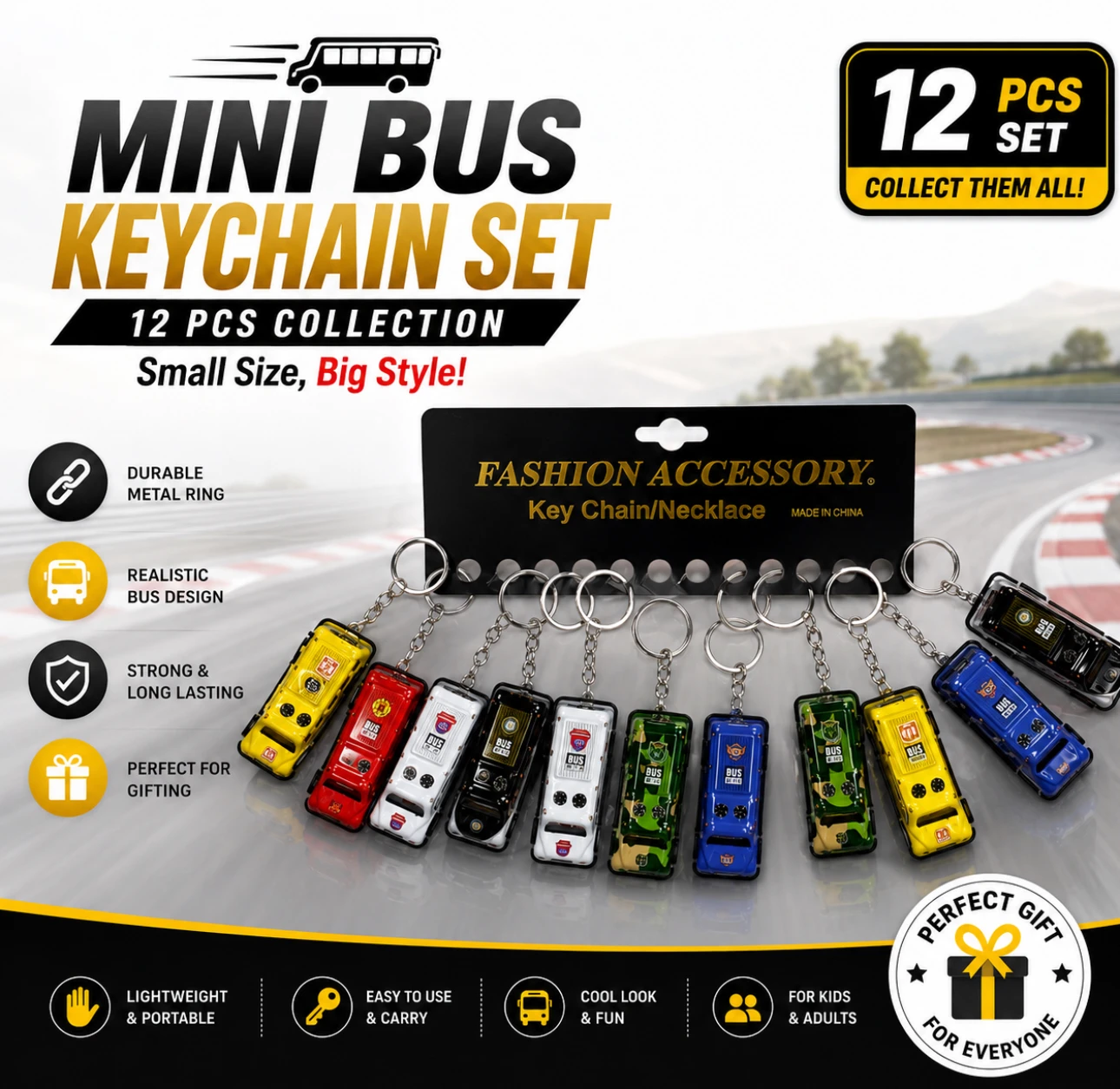 Miniature Bus Toy Keychain 🚍