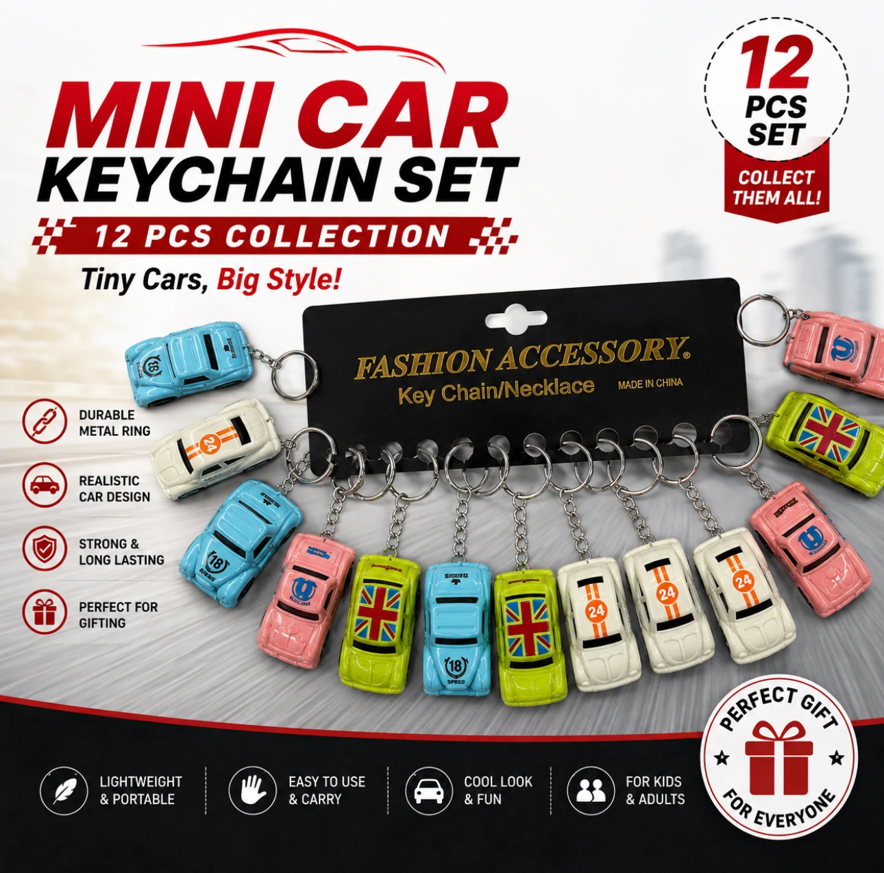 Mini Car Keychain Set 🚗🔑