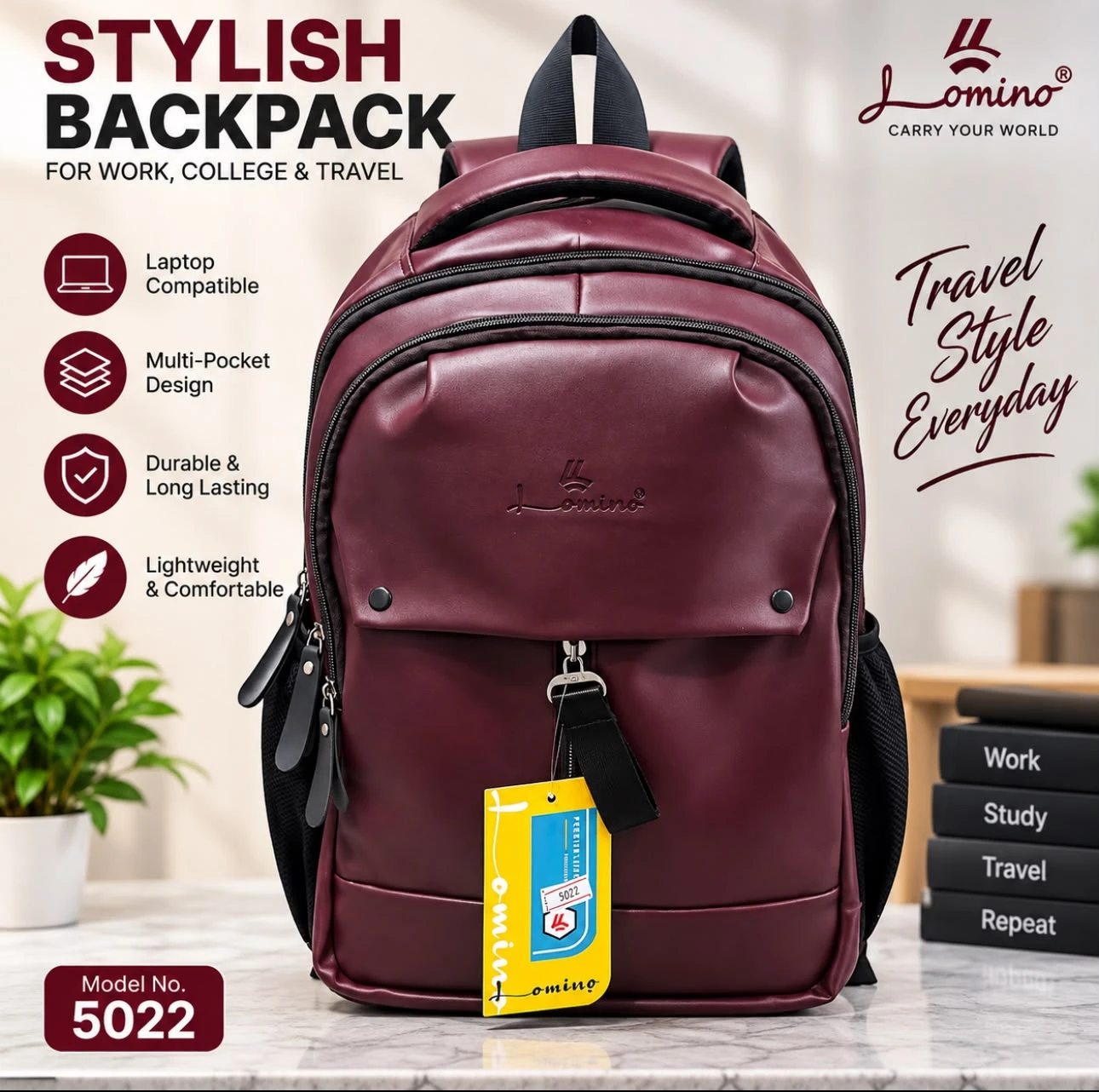 Stylish Premium Backpack for Men & Women – Travel, College & Daily Use Multi-Pocket Bag