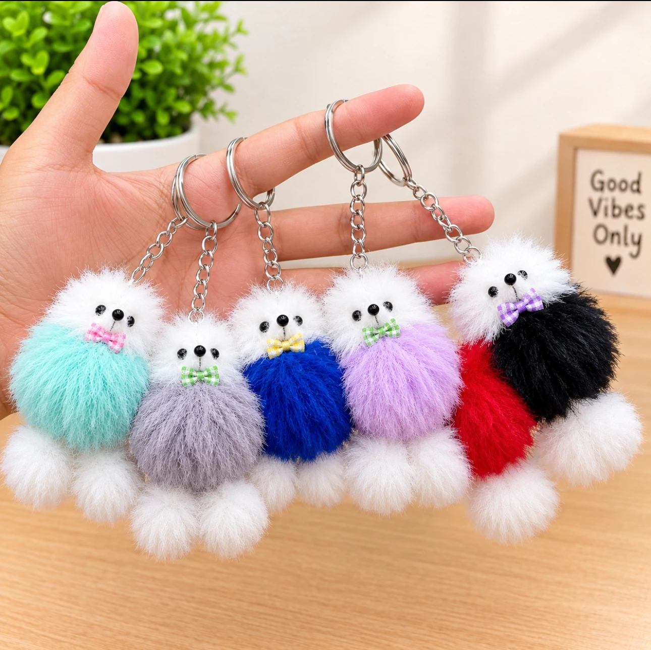 Cute Furry Teddy Keychain